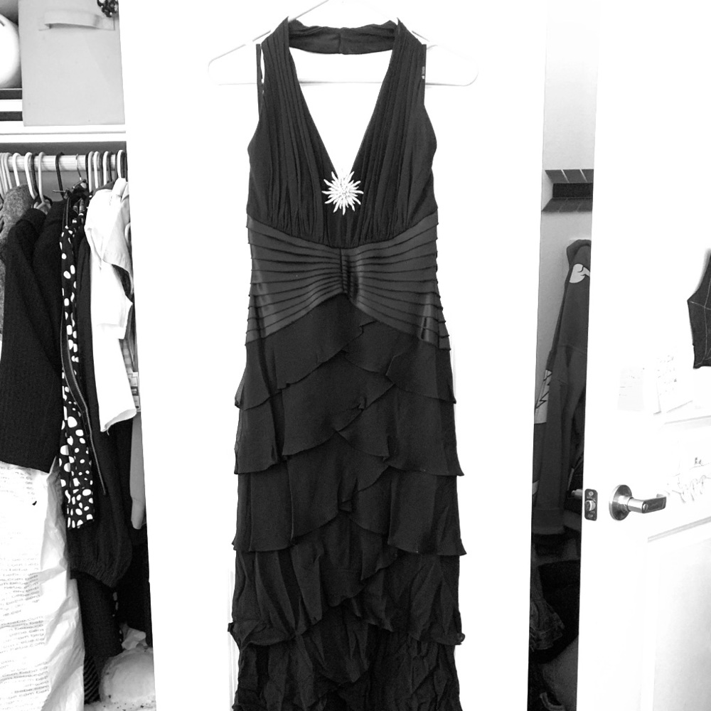 Evening Halter Ruffle Dress Special Occasion
